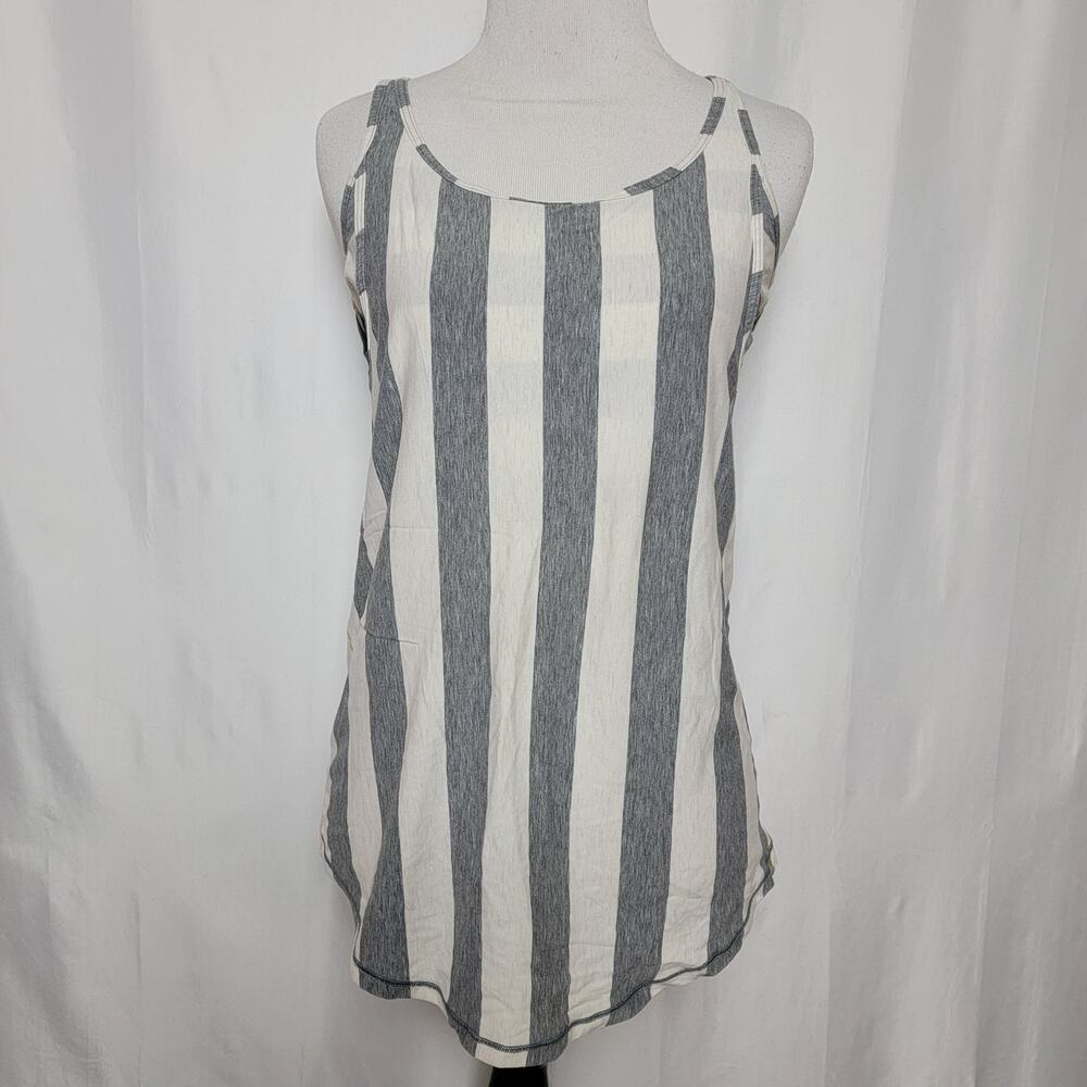 Lululemon Straightup Stripe Grey and White Tank Top SZ Small